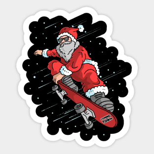 Skater Santa Sticker